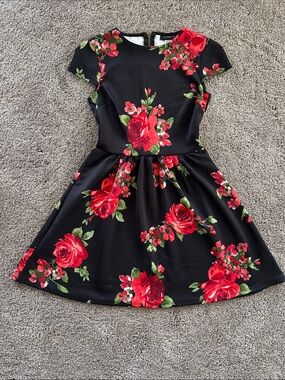 Black floral dress